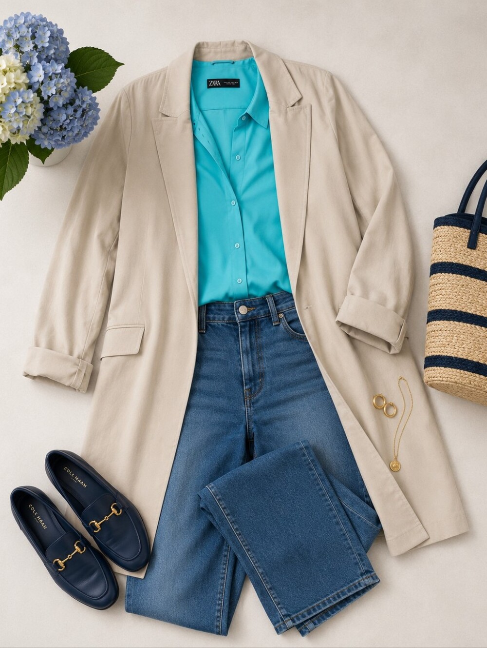 Zara Beige Light Weight Trench Coat